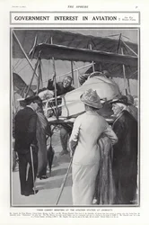 Colonel J A B Seely, Secretary of State for War, piloting an aircraft, Cromarty Aviation Station, Scotland, 1913